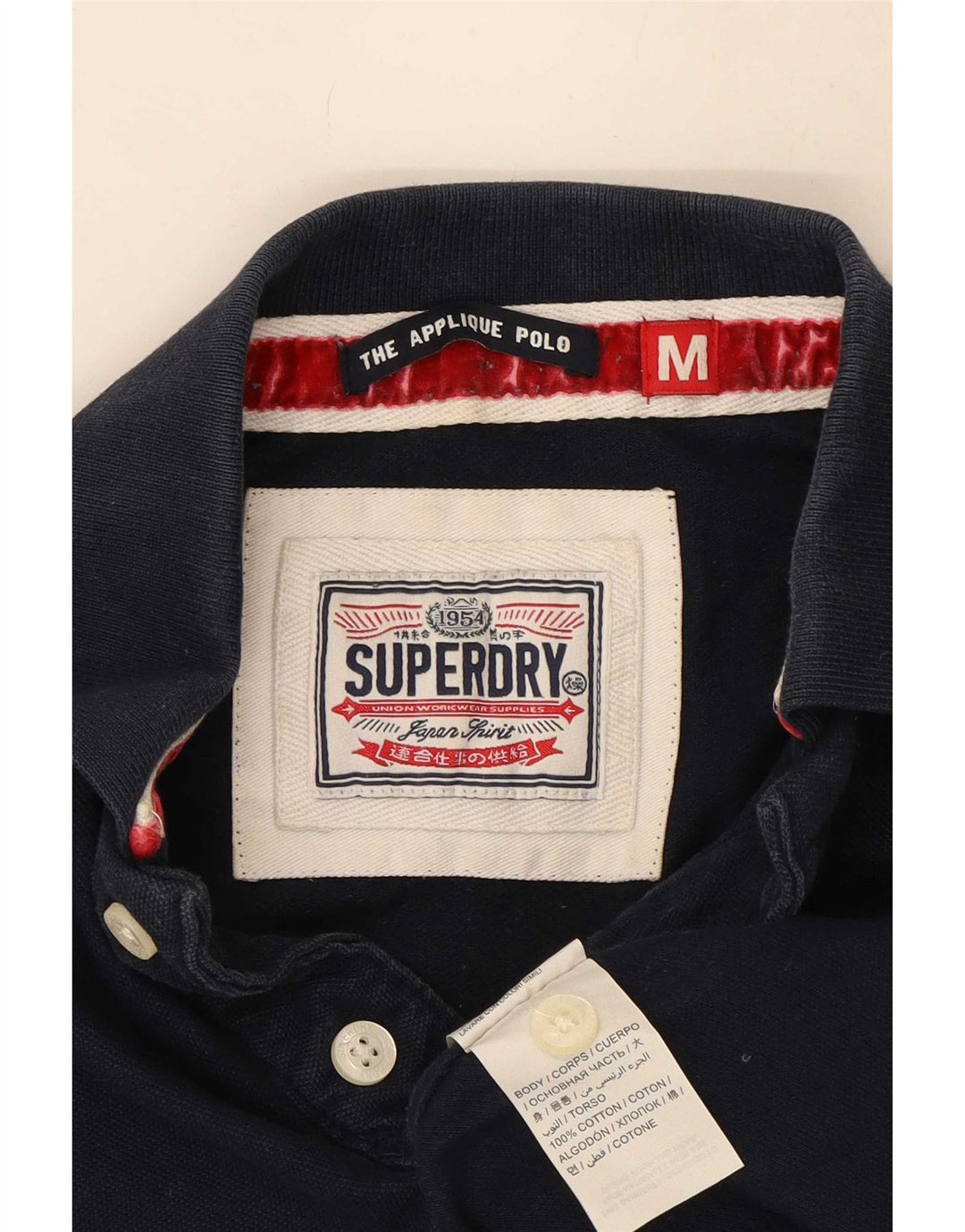 Superdry Herren-Rugby-Poloshirt aus Baumwolle in mittlerer Marineblau-Optik mit Grafik