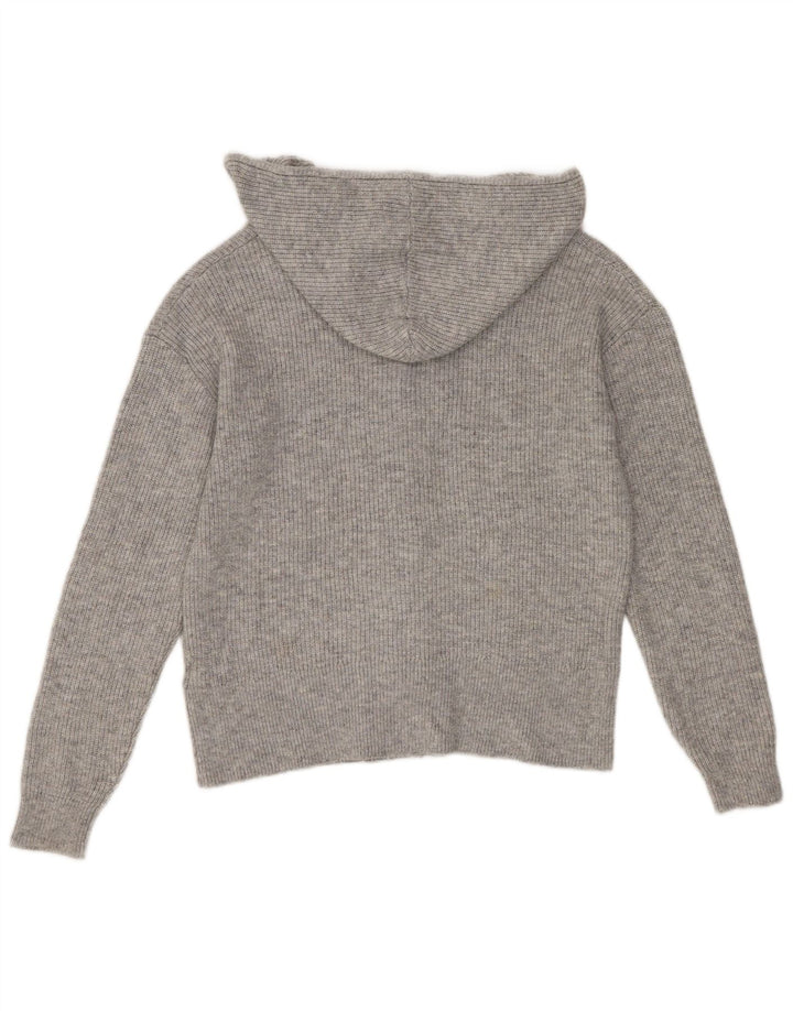 Marks & Spencer Damen-Cardigan mit Kapuze, UK 14, Mittelgrau, Polyester
