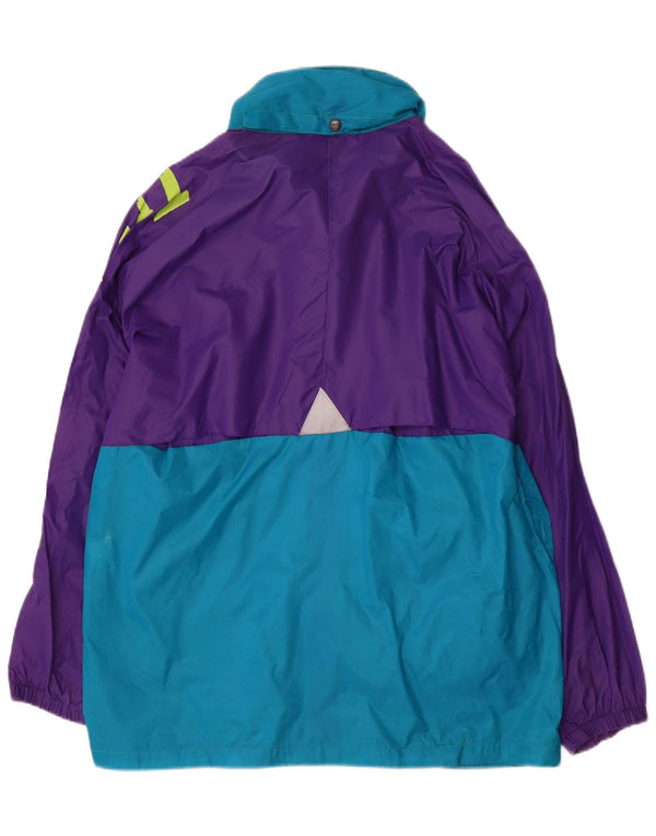 Brugi Mens Graphic Rain Jacket UK 38 Medium Purple Colourblock Nylon