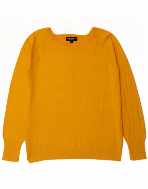 Zara Damen-Pullover mit U-Boot-Ausschnitt, UK 16, große gelbe Viskose