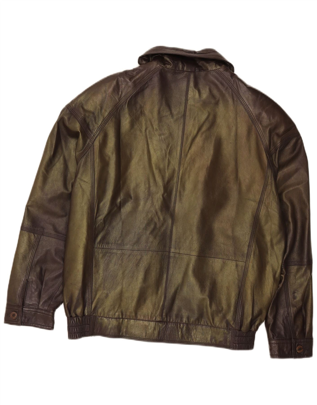 Cabrini Herren Lederjacke EU 48 Medium Khaki Leder