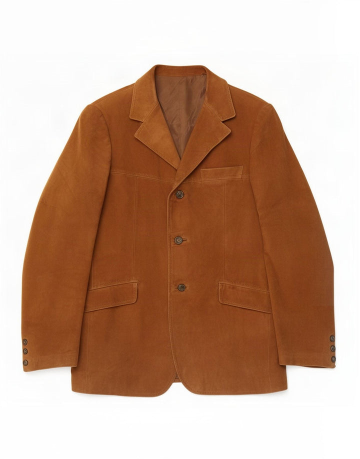 Vintage Herren 3-Knopf-Wildleder-Blazerjacke IT 50 Large Braun