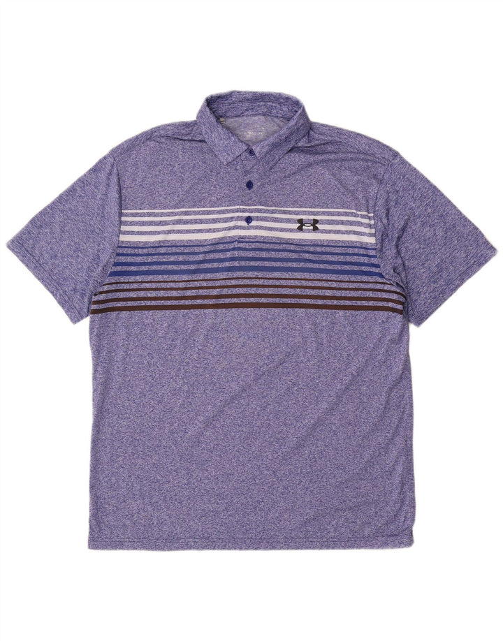 Under Armour Herren-Poloshirt, groß, blau gestreift
