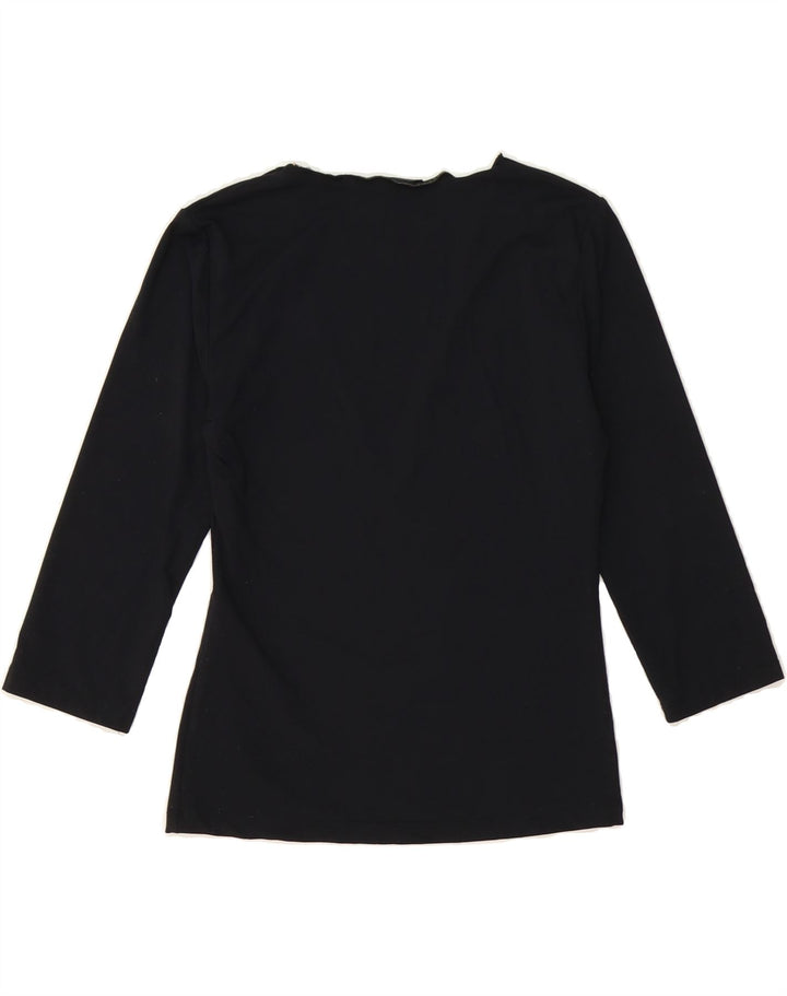 ROCCOBAROCCO Womens Crop Graphic Blouse Top EU 38 Medium Black Polyamide Vintage Roccobarocco and Second-Hand Roccobarocco from Messina Hembry 