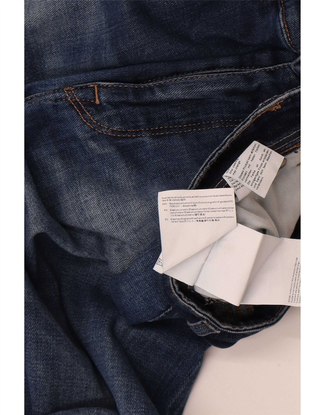 Hugo Boss Herren Straight Jeans W30 L32 Blaue Baumwolle