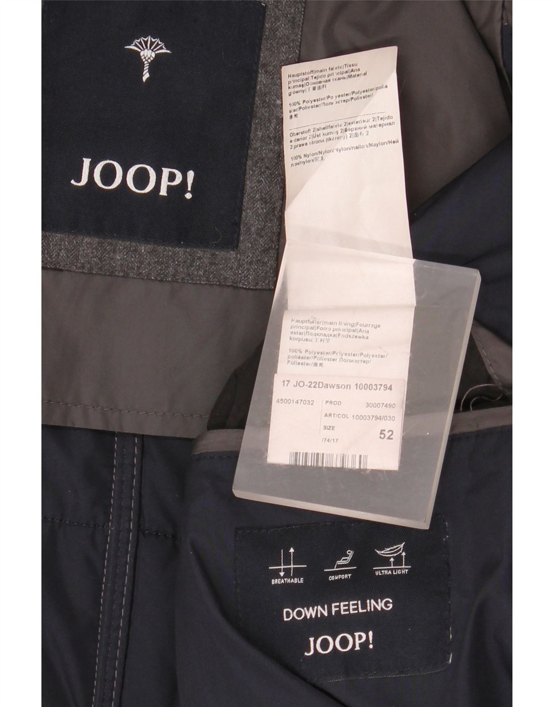 JOOP Herren Wattierte Jacke IT 52 XL Grau Polyester