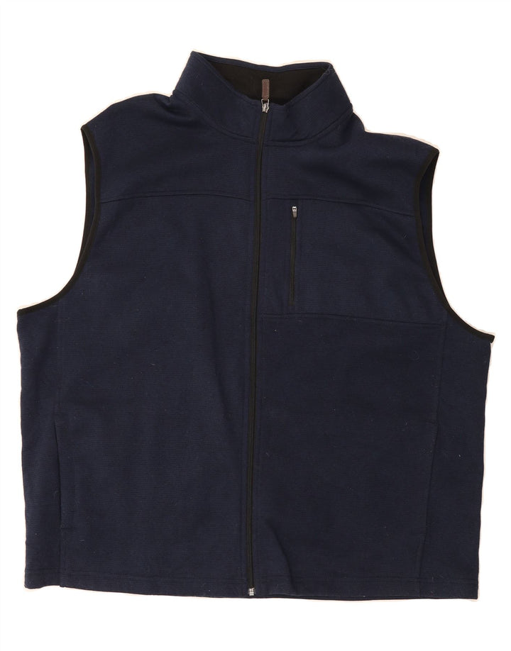 IZOD Mens Sleeveless Tracksuit Top Jacket 2XL Navy Blue Polyester Vintage Izod and Second-Hand Izod from Messina Hembry 