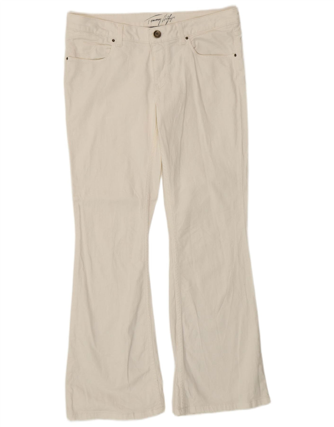 TOMMY HILFIGER Damen Bootcut Jeans W30 L30 Weiße Baumwolle