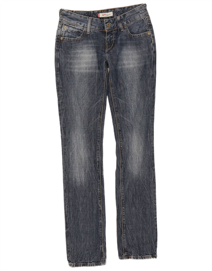 Levi's Damen 571 Slim Jeans W27 L34 Blaue Baumwolle