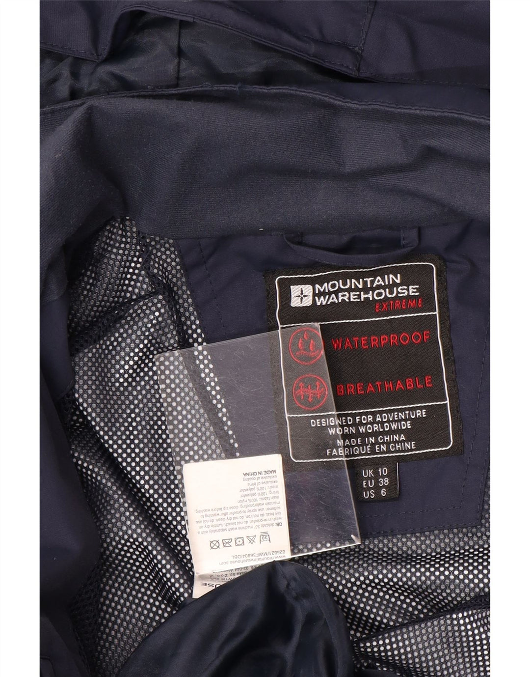 Mountain Warehouse Damen-Regenmantel mit Kapuze, UK 10, Größe S, marineblaues Nylon