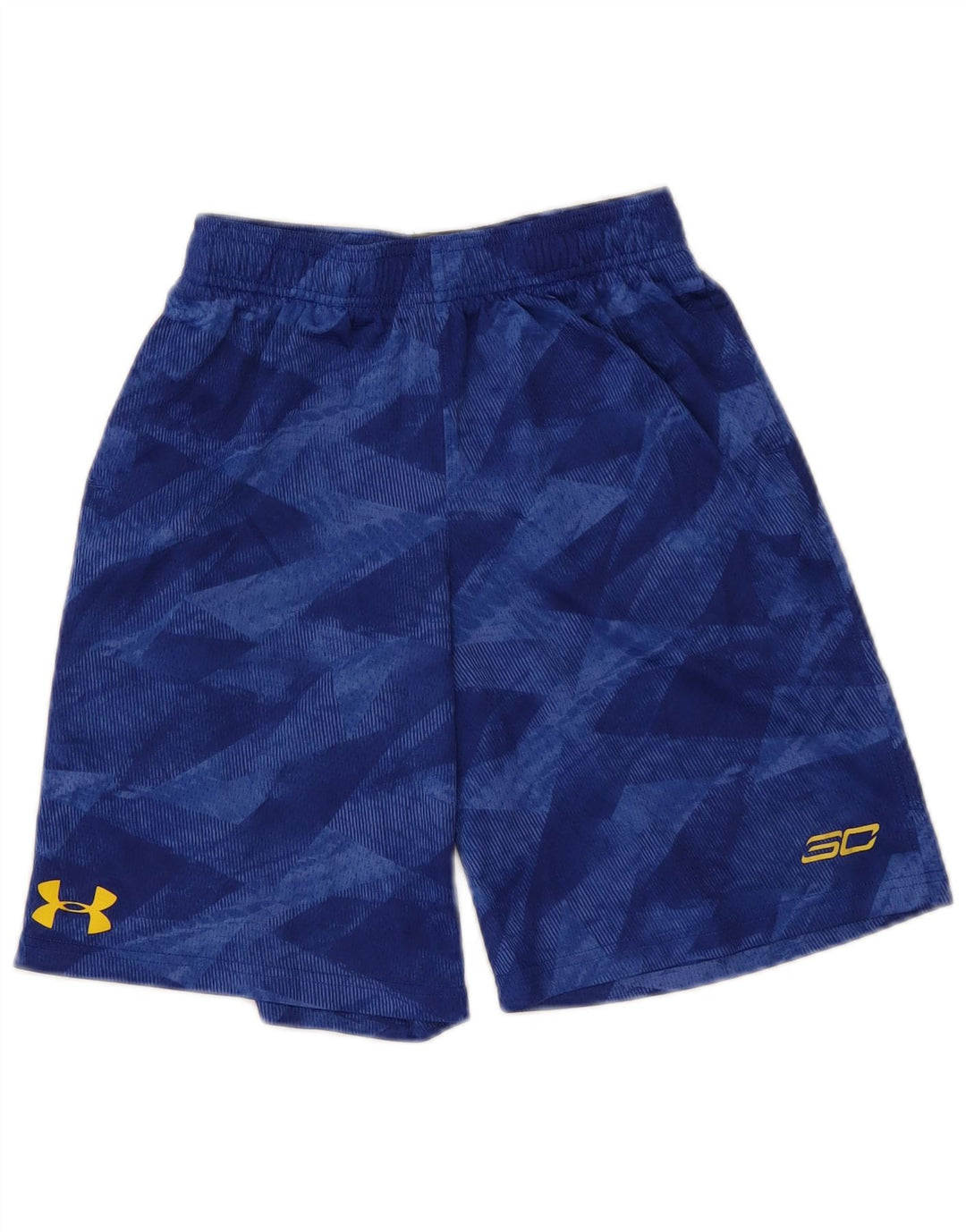 Under Armour Sportshorts für Jungen, 9–10 Jahre, mittelblau, geometrisch