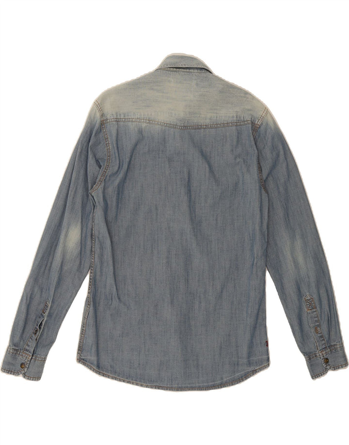 JACK & JONES Mens Denim Shirt Medium Blue Cotton Vintage Jack & Jones and Second-Hand Jack & Jones from Messina Hembry 