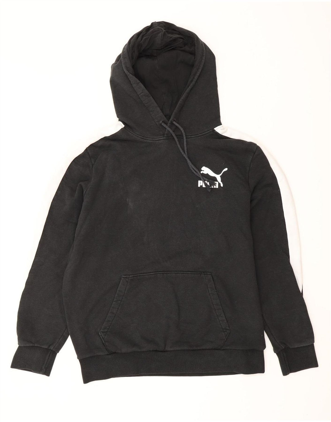 PUMA Herren Kapuzenpullover Mittelschwarz Colourblock Baumwolle