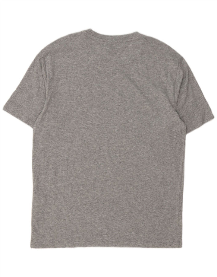 CHAMPION Herren-T-Shirt-Oberteil aus mittelgrau gesprenkelter Baumwolle