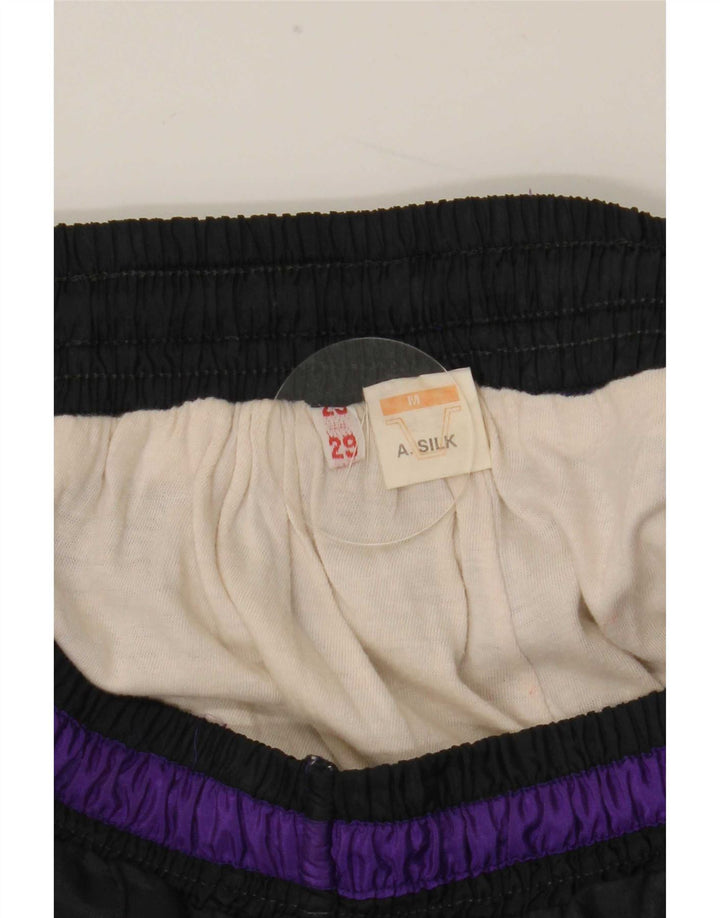 Vintage Herren-Trainingshose, Jogginghose, Mittelschwarz, Farbblock