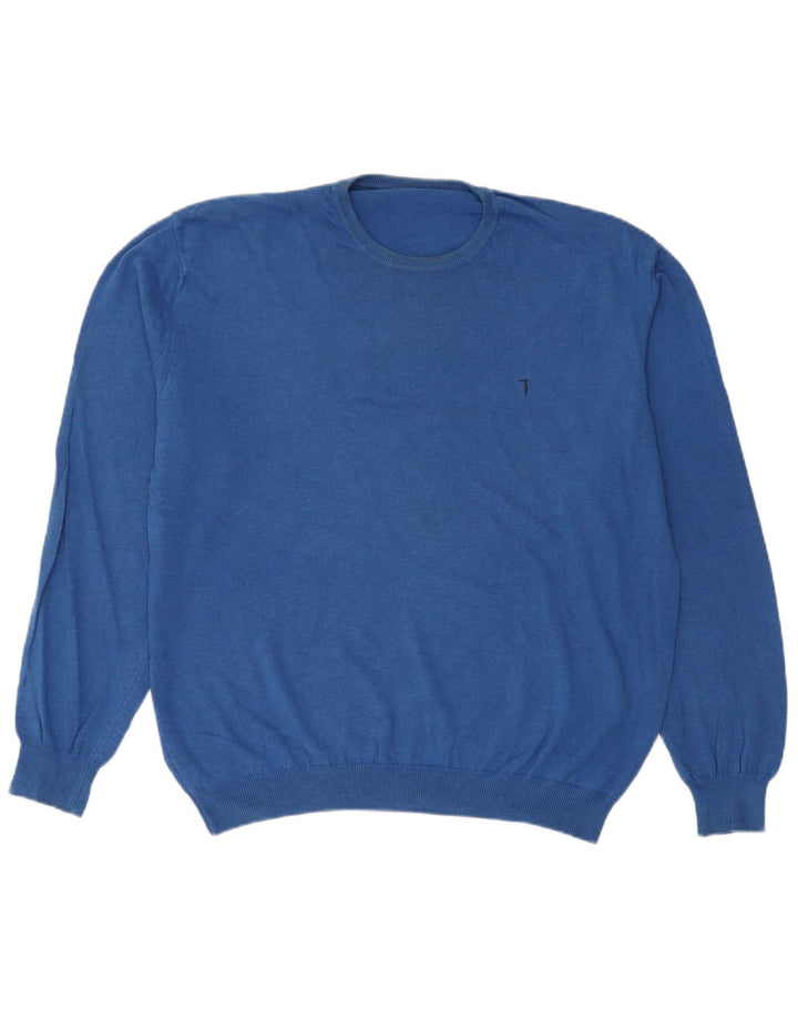 Trussardi Herren-Pullover mit Rundhalsausschnitt, XL, Blau
