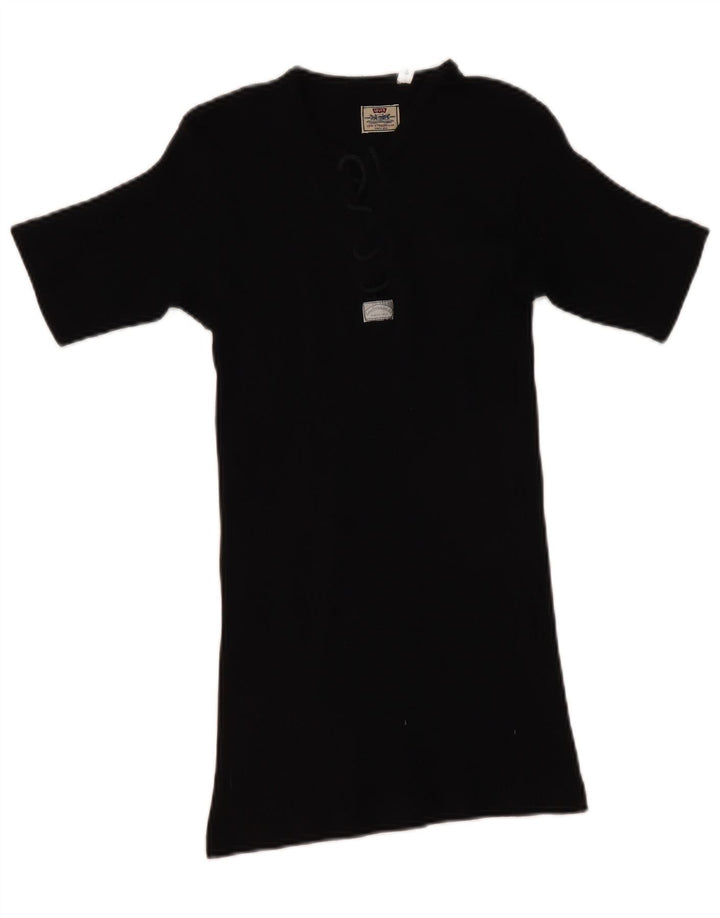 Levi's Damen T-Shirt Top UK 8 Small Schwarz Baumwolle