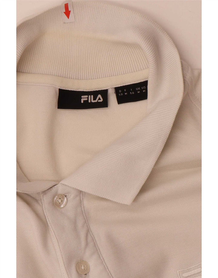 Fila Herren Poloshirt Medium White Cotton