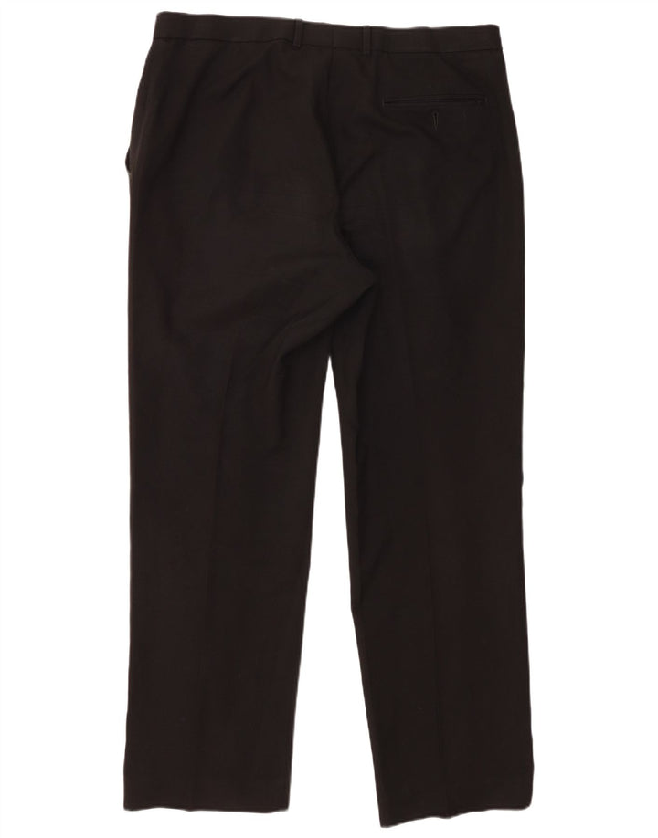 Marks & Spencer Herren Pegged Anzughose W36 L31 Schwarz Polyester