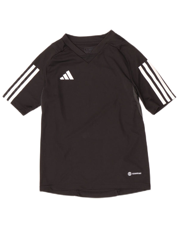 Adidas Jungen Grafik T-Shirt Top 9-10 Jahre Schwarz Polyester Sport
