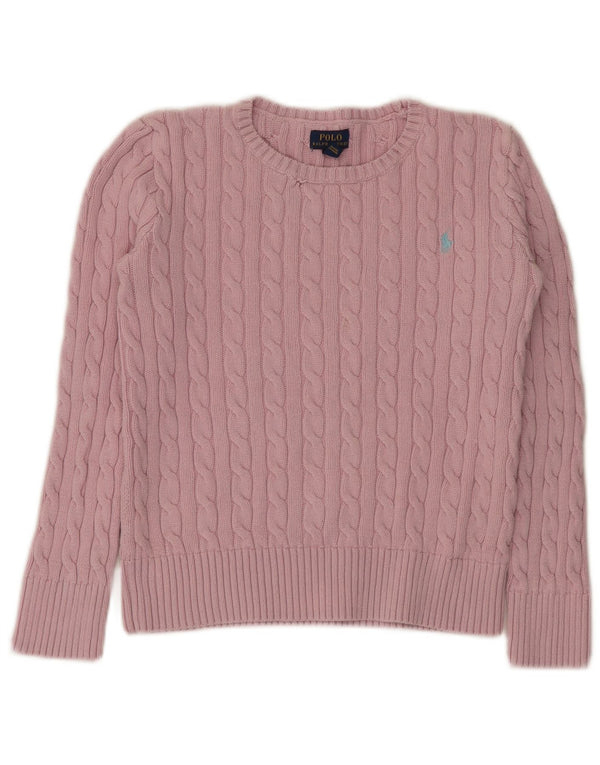 Polo Ralph Lauren Crop-Pullover mit Rundhalsausschnitt für Mädchen, 15–16 Jahre, XL, Rosa