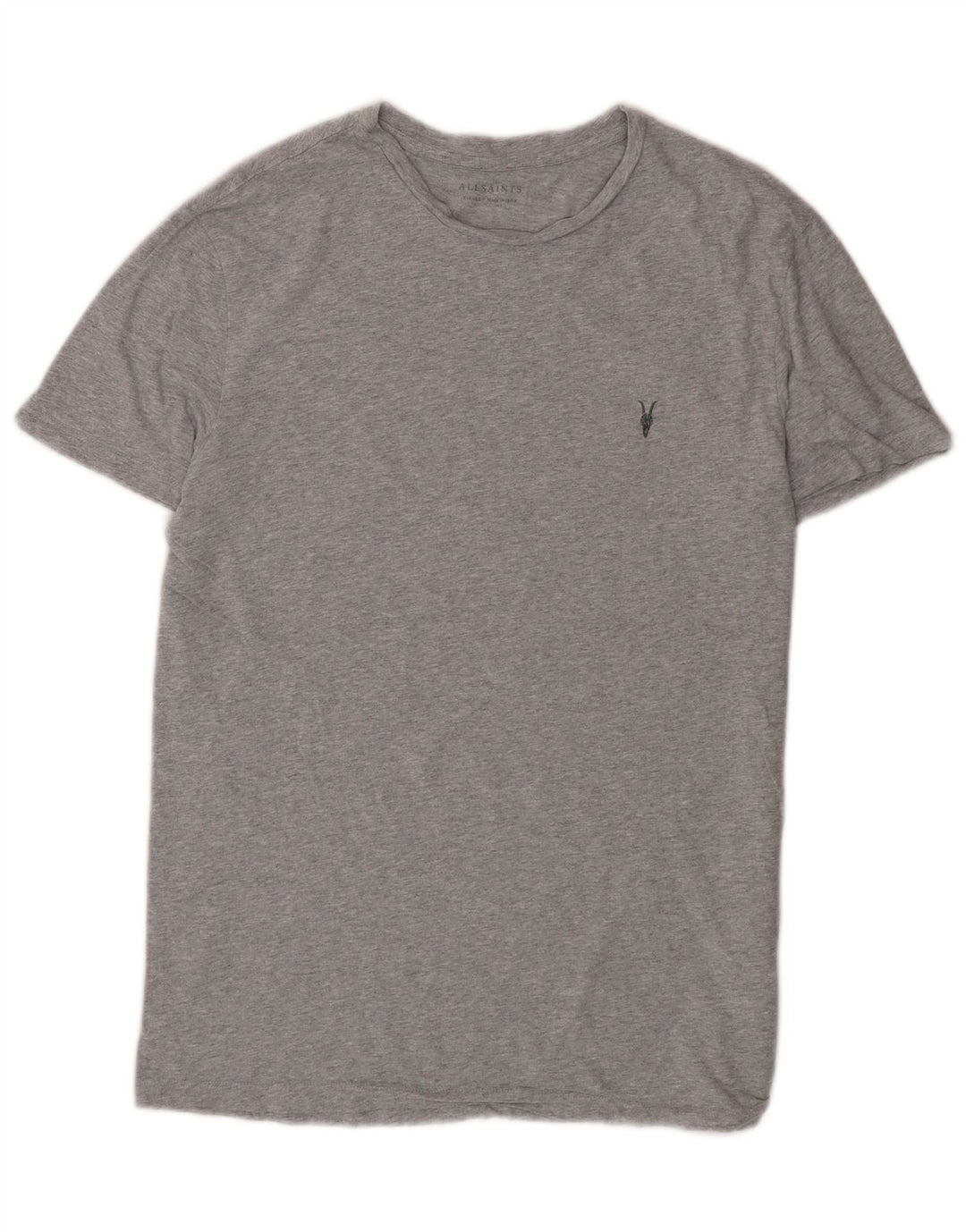 All Saints Herren T-Shirt Top Small Grau Baumwolle
