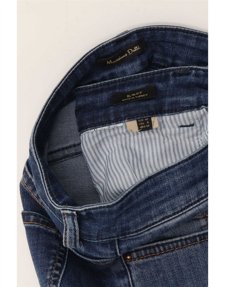 Massimo Dutti Damen Slim Jeans EU 40 Mittel W30 L31 Blau