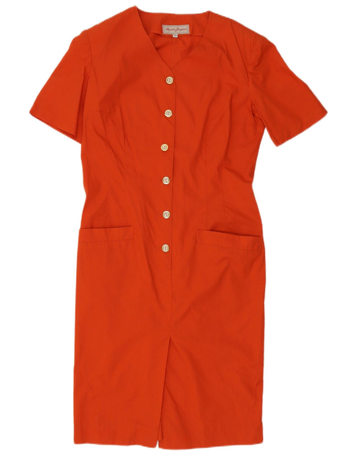 Maison Jacques Damen Hemdkleid IT 42 Mittelorange Baumwolle