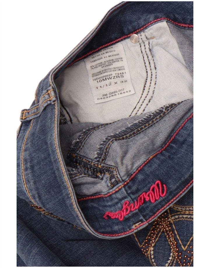 WRANGLER Damen Bootcut Jeans US 11/12 Large W32 L32 Blaue Baumwolle