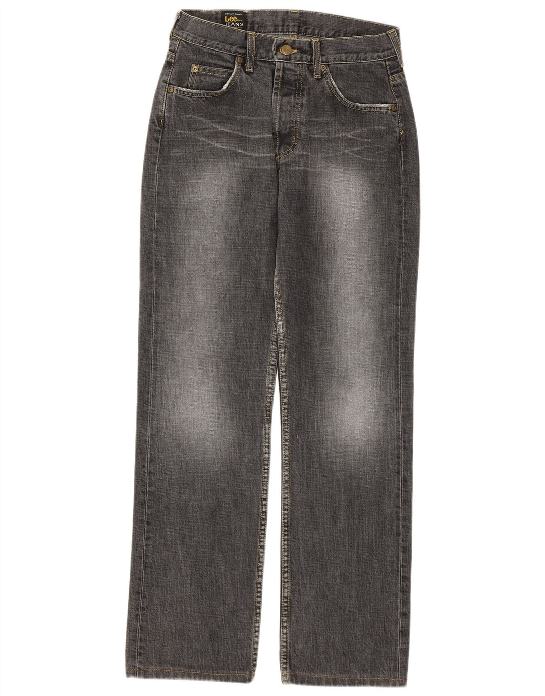 Lee Damen Straight Jeans W29 L32 Graue Baumwolle