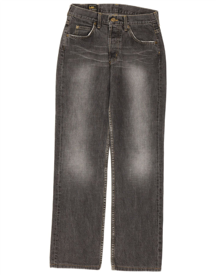 Lee Damen Straight Jeans W29 L32 Graue Baumwolle