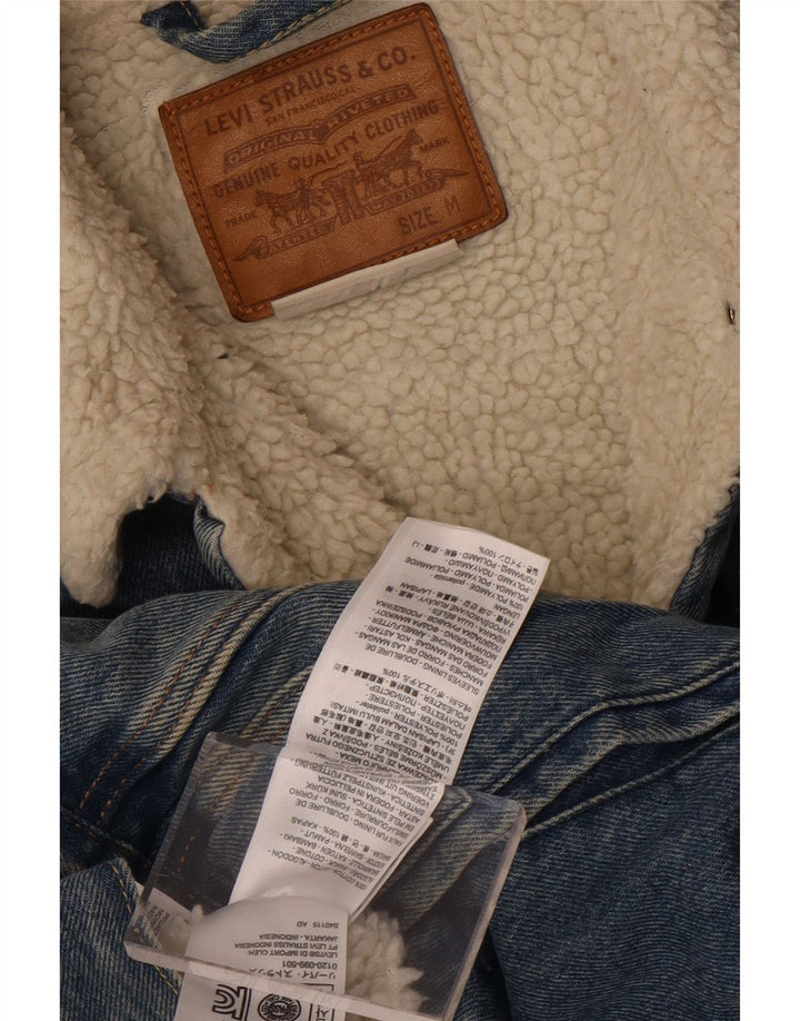 Levi's Herren Denim Sherpa Jacke UK 38 Mittelblaue Baumwolle