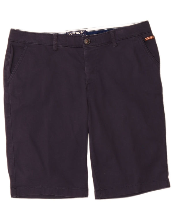 Superdry Damen Regular Chino Shorts UK 12 Medium W32 Marineblau Baumwolle