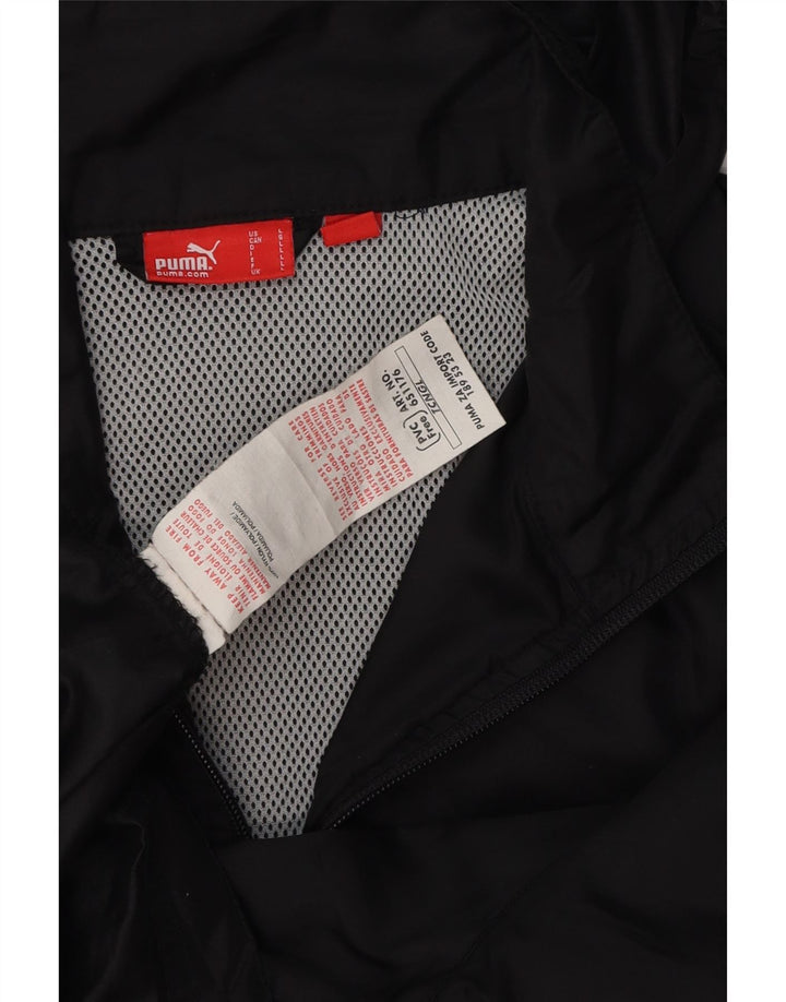 PUMA Herren-Regenjacke mit Kapuze, UK 42, Größe L, Schwarz, Colourblock-Polyamid
