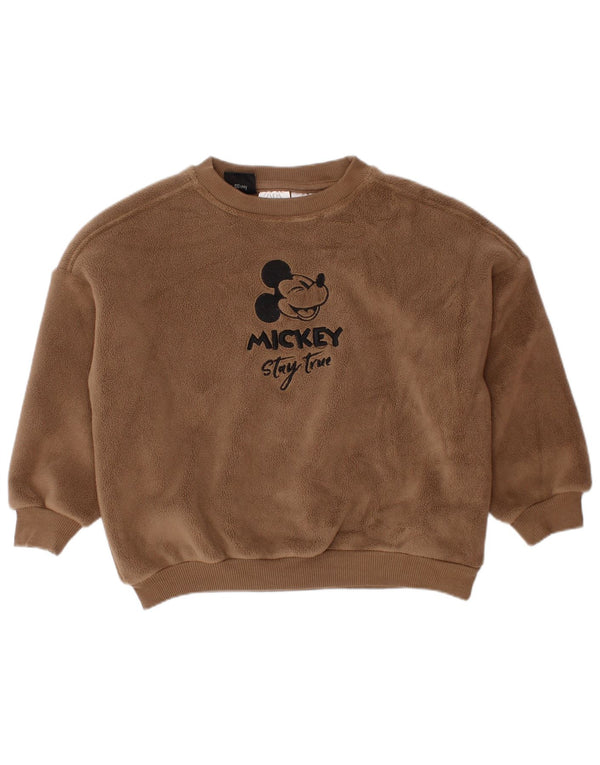 ZARA Baby-Jungen Mickey Mouse Fleecepullover 18–24 Monate, braune Baumwolle
