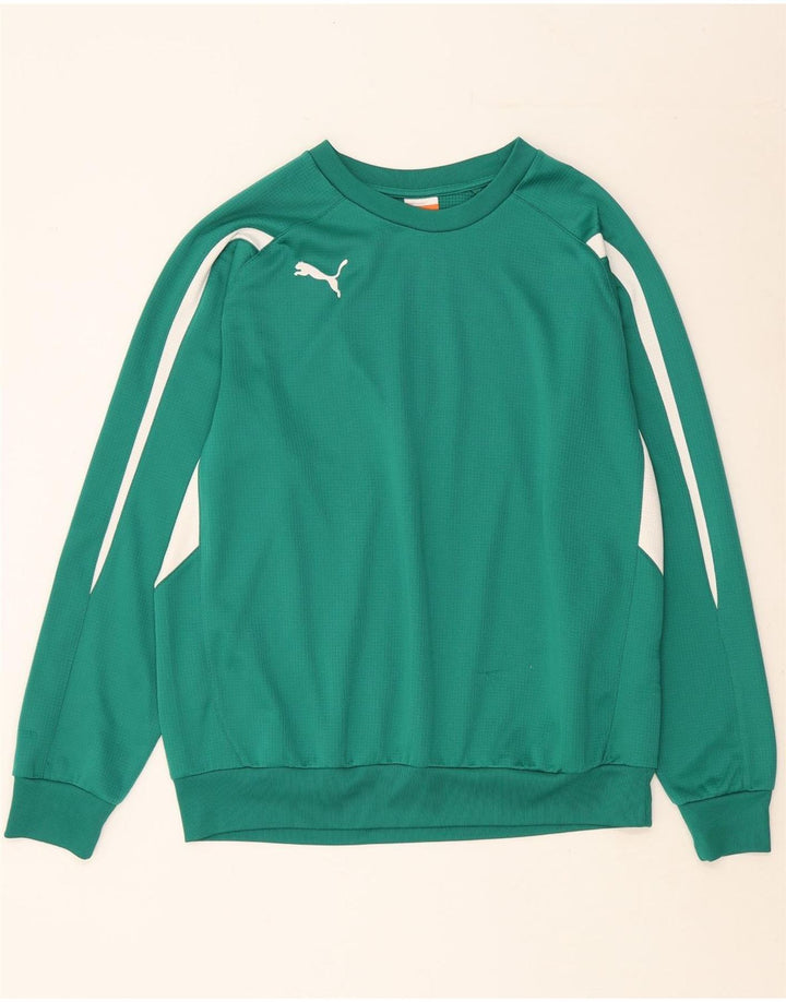 PUMA Herren-Sweatshirt-Pullover, großes grünes Farbblock-Polyester