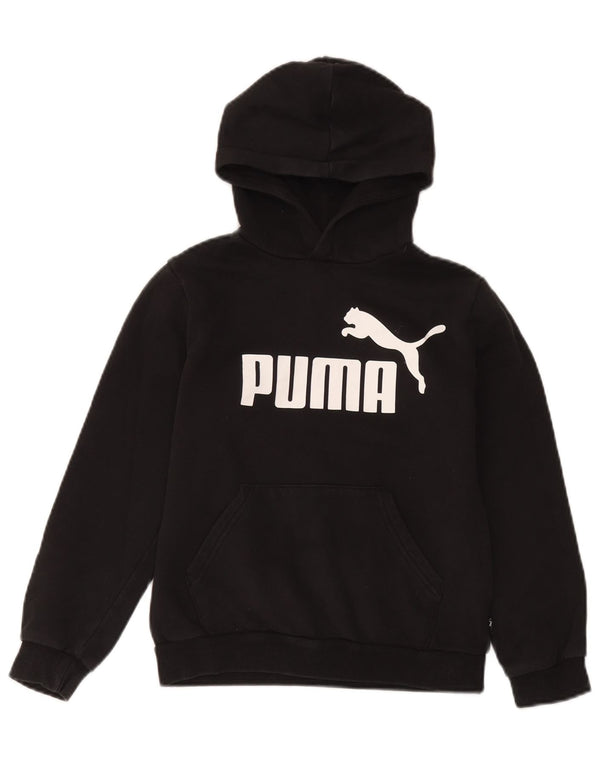 Puma Kapuzenpullover mit Grafik für Jungen, 11–12 Jahre, schwarze Baumwolle