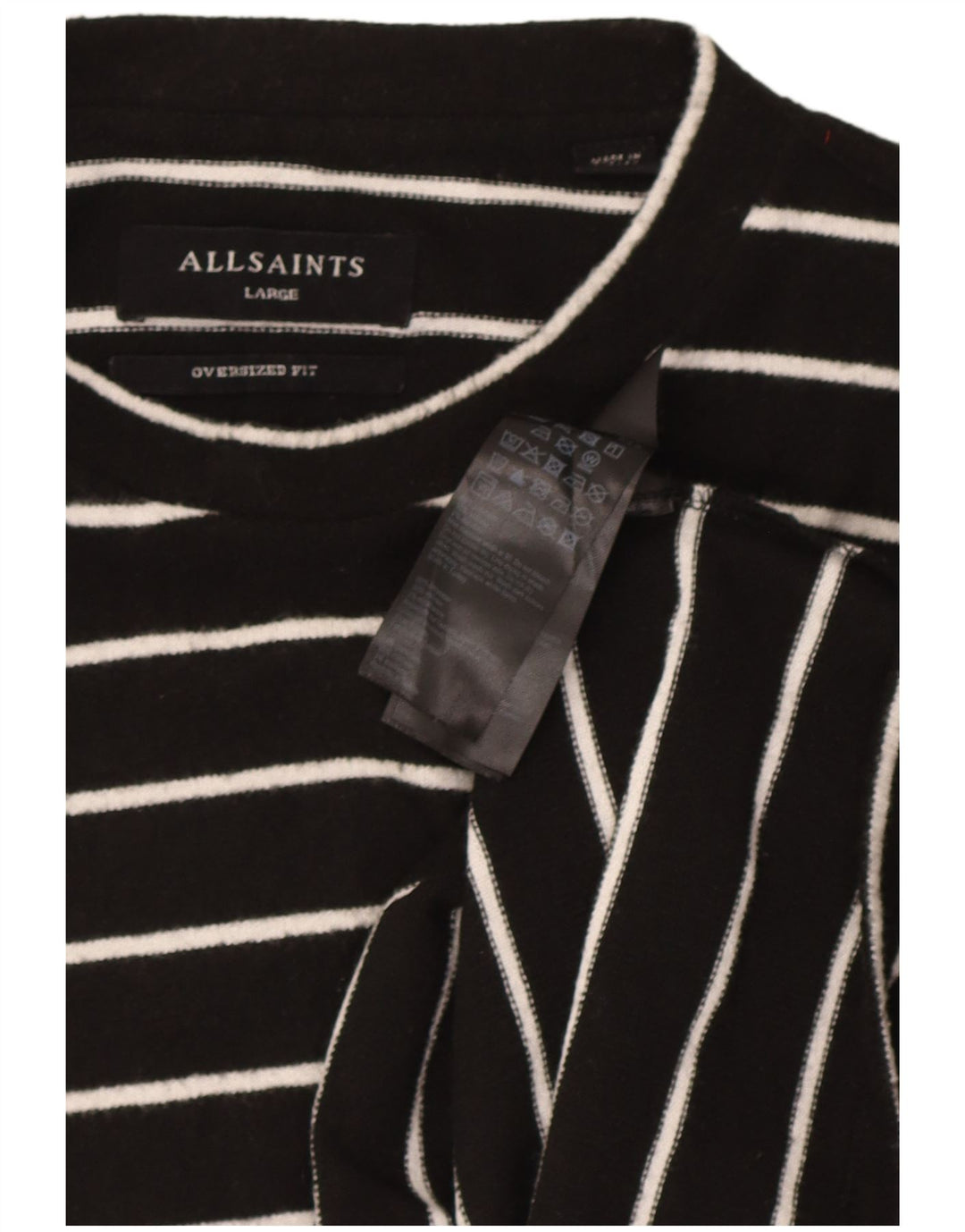 All Saints Damen-Übergröße, UK 16, großes, schwarz gestreiftes Polyester