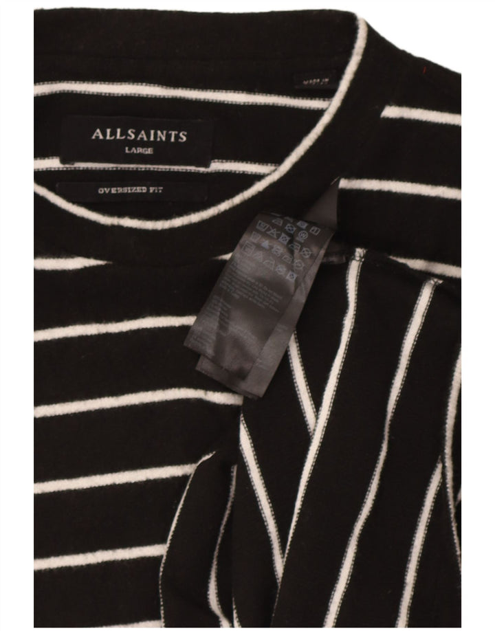 All Saints Damen-Übergröße, UK 16, großes, schwarz gestreiftes Polyester
