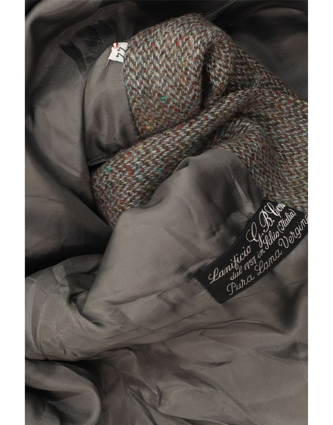 LANIFICO CAMPORE Damen 2-Knopf-Blazerjacke IT 44 Mittelbrauner Chevron