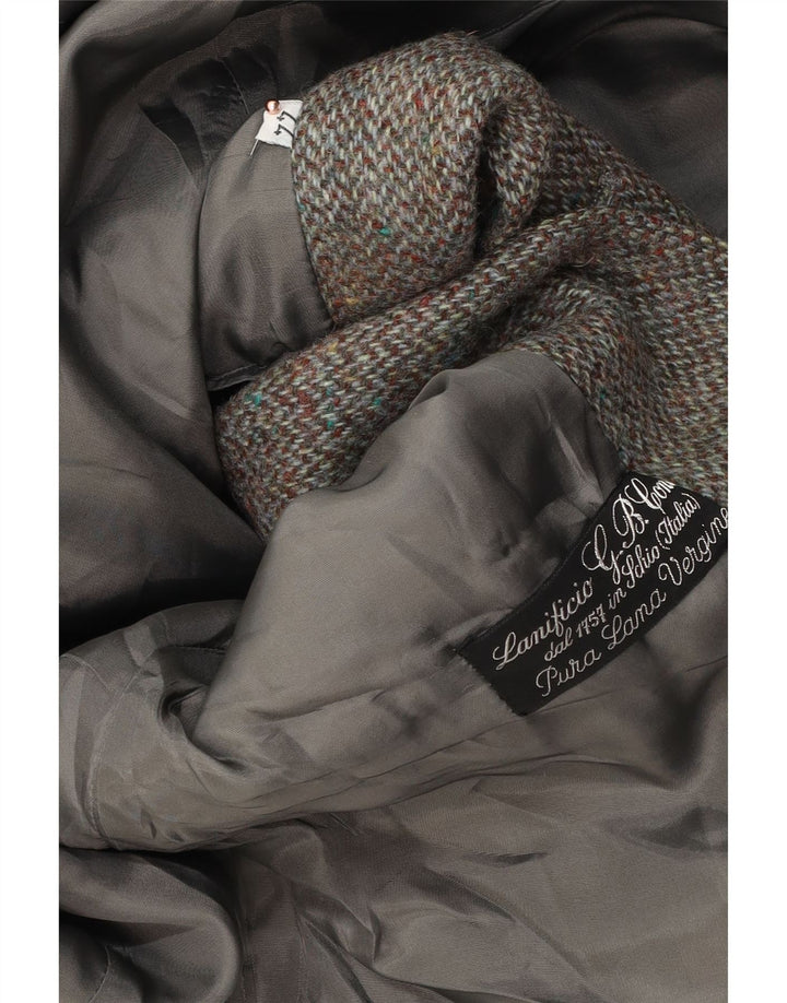 LANIFICO CAMPORE Damen 2-Knopf-Blazerjacke IT 44 Mittelbrauner Chevron