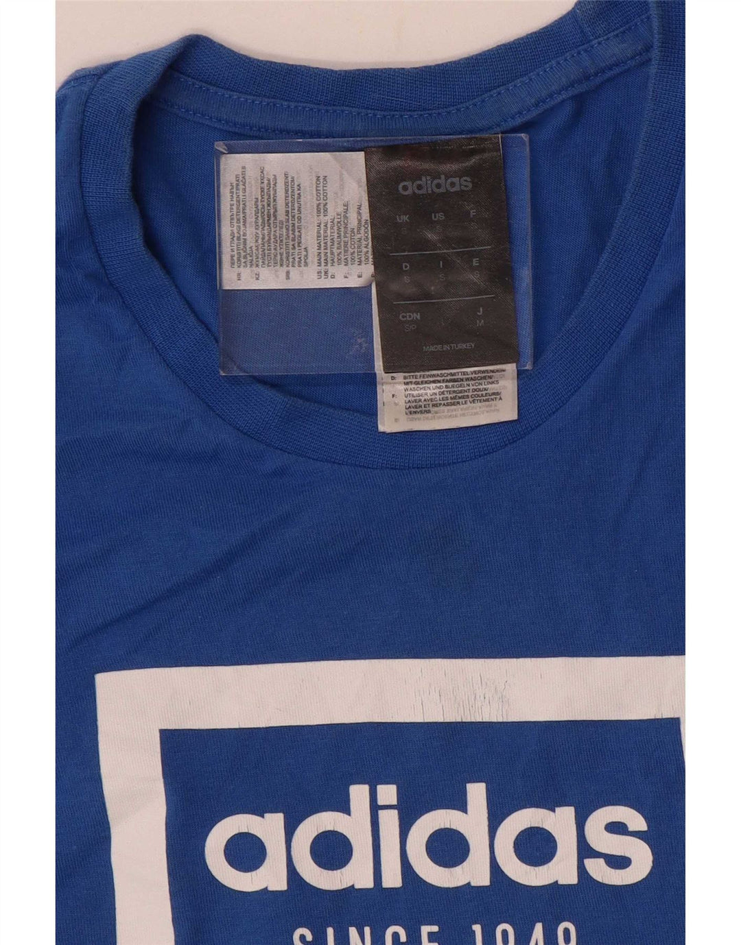 Adidas Herren Grafik T-Shirt Top Small Blau Baumwolle