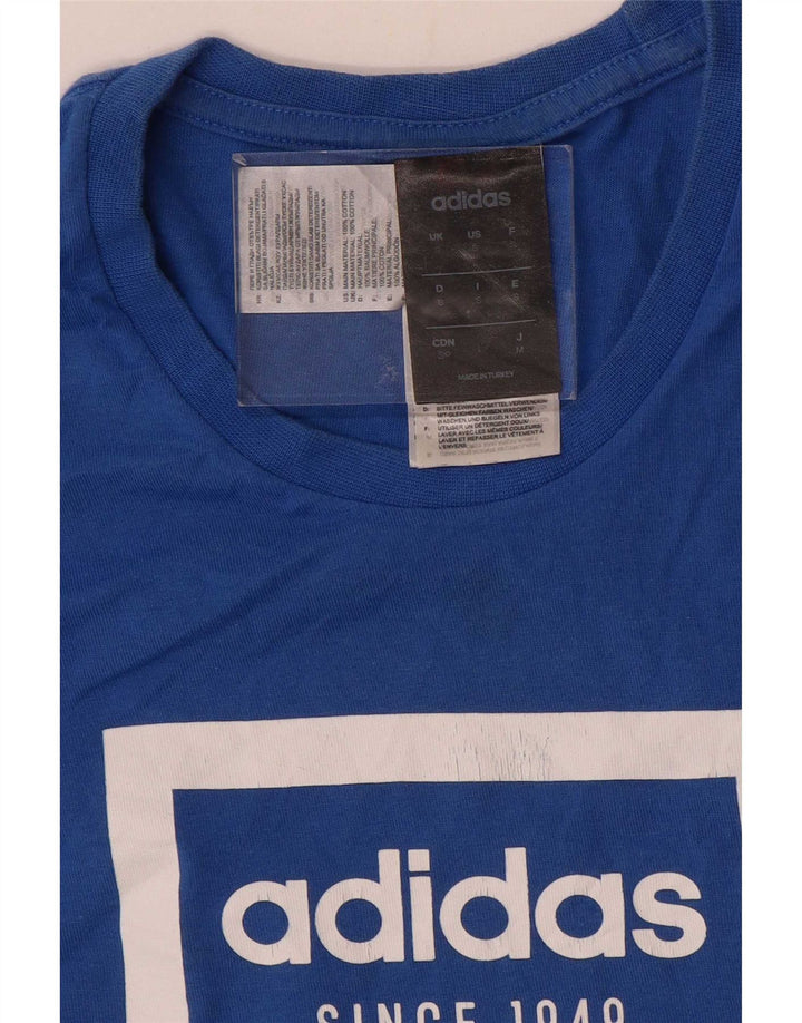 Adidas Herren Grafik T-Shirt Top Small Blau Baumwolle