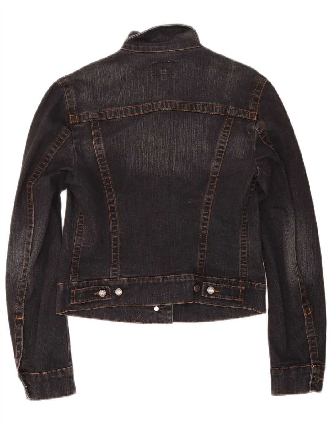 Calvin Klein Damen Crop Denim Jacke UK 10 Small Graue Baumwolle