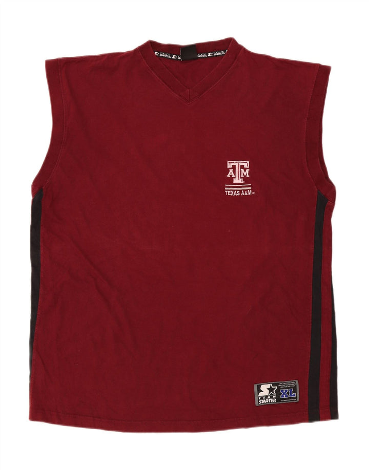 Starter Herren Weste Top XL Burgund Baumwolle