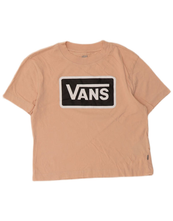 Vans Damen Crop Graphic T-Shirt Top UK 10 Small Rosa Baumwolle
