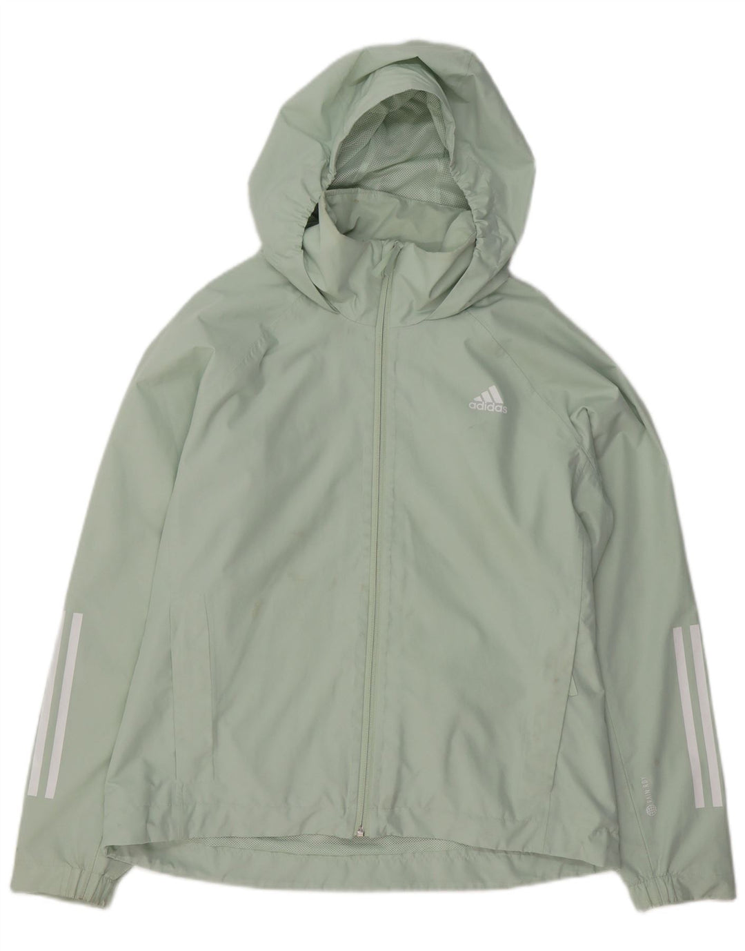 Adidas Damen Regenjacke mit Kapuze UK 16/18 Large Grün Polyester