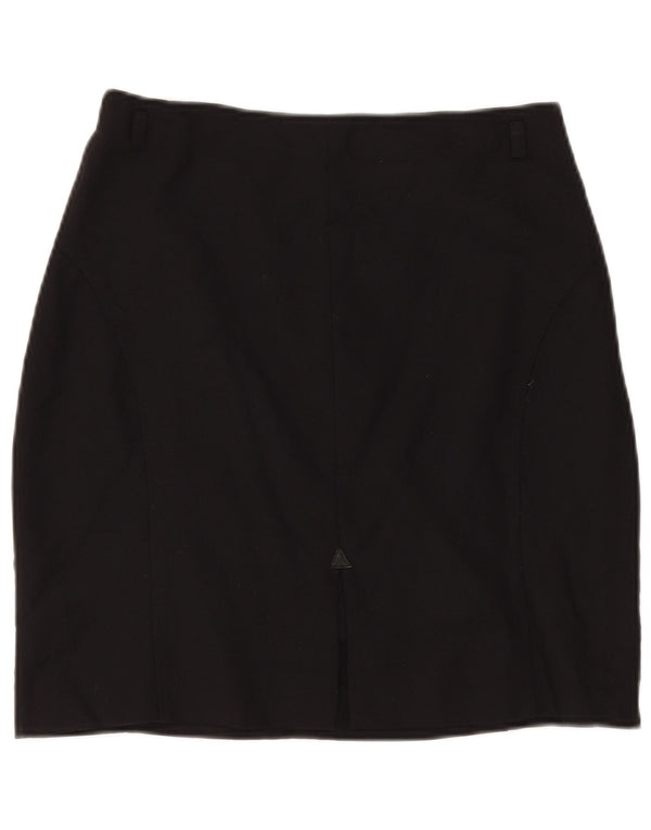 MAX & CO. Damen-Minirock mit hoher Taille, UK 18, XL, W30, schwarze Schurwolle