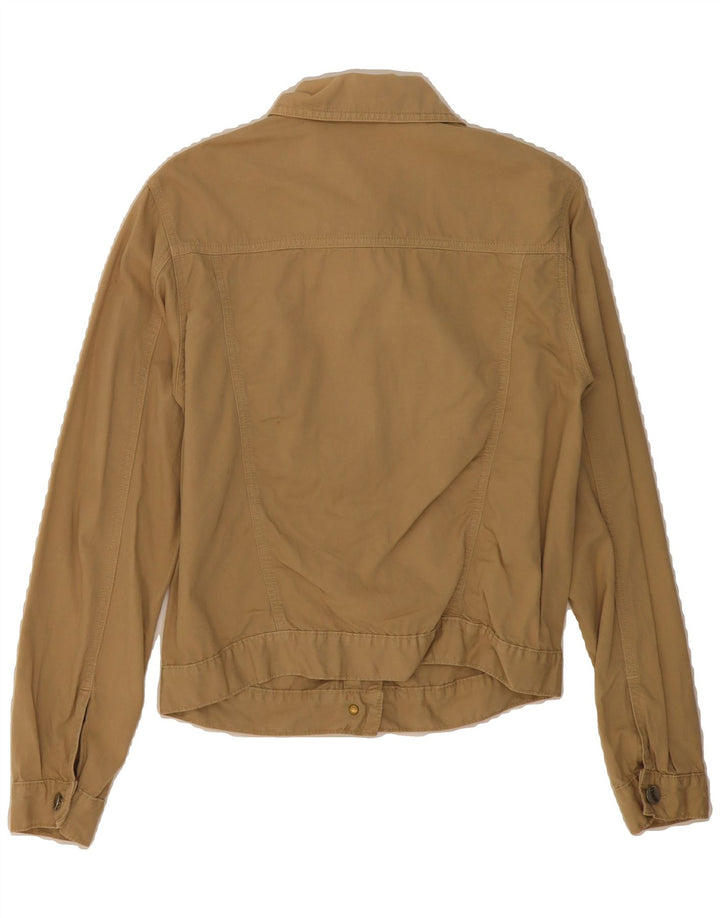 VINTAGE Womens Crop Denim Jacket IT 42 Medium Beige Vintage Vintage and Second-Hand Vintage from Messina Hembry 