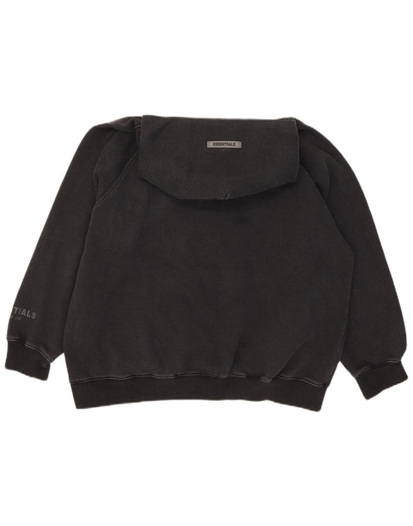 Essentials Womens Graphic Oversized Hoodie Pullover UK 14 Große schwarze Baumwolle